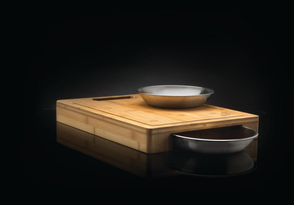 Napoleon Cutting Board with Stainless Steel Bowls - 70012