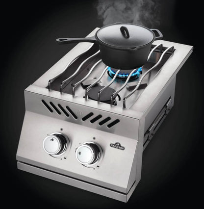 Napoleon Built-In 500 Series Natural Gas Inline Dual Range Top Burner with Stainless Steel Cover - BI12RTNSS