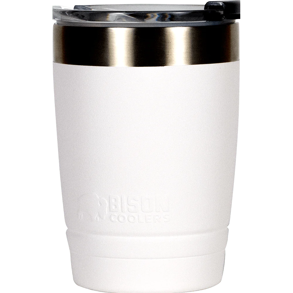 Bison Coolers White 12oz Bison Tumbler Double-Wall Vacuum