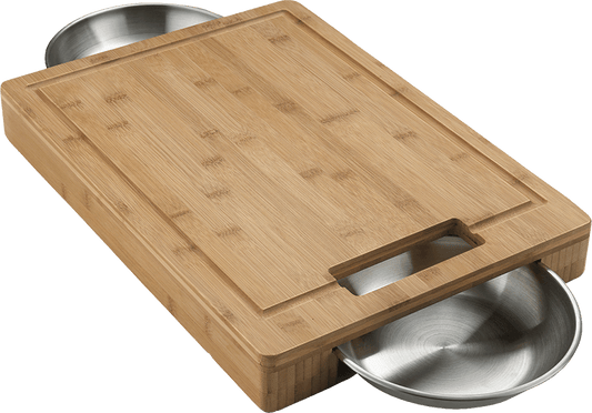 Napoleon Cutting Board with Stainless Steel Bowls
