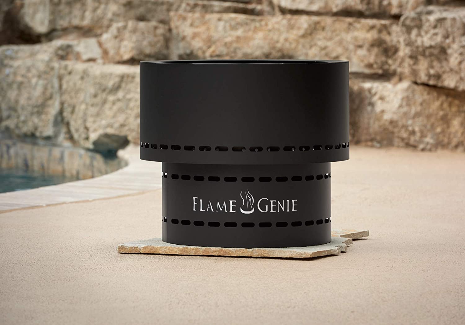 Flame Genie Portable Smoke-Free Inferno Wood Pellet Fire Pit Lifestyle on the Sand
