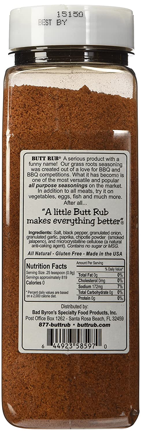 Bad Byron's Butt Rub Barbeque Seasoning BBQ Rubs-26oz Nutrition Facts