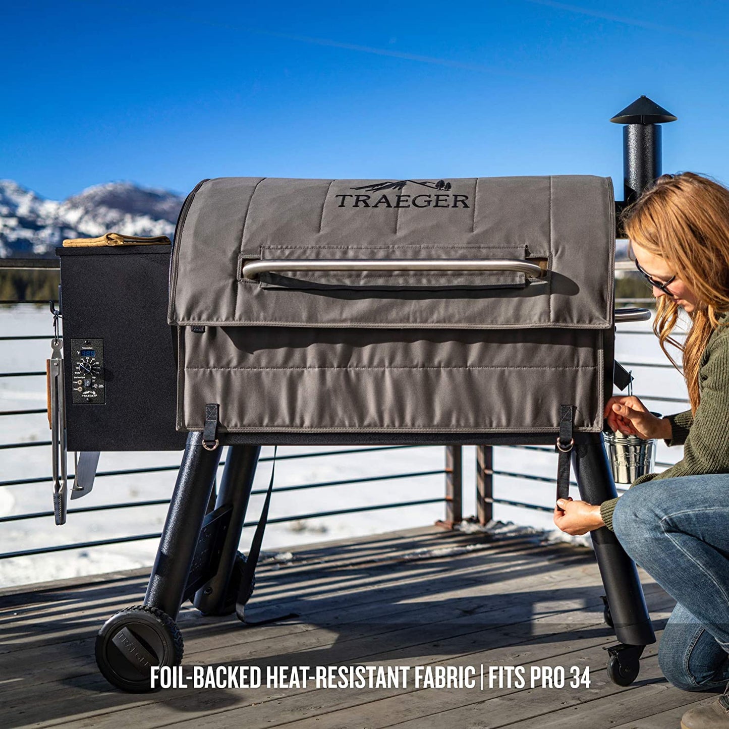 Traeger Insulation Blanket Pro 34 Lifestyle Covered the Grill