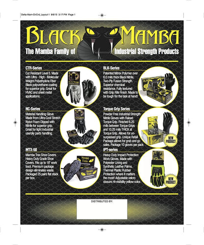 Black Mamba Super Strong Nitrile 100 Glove Box Large Features and Information