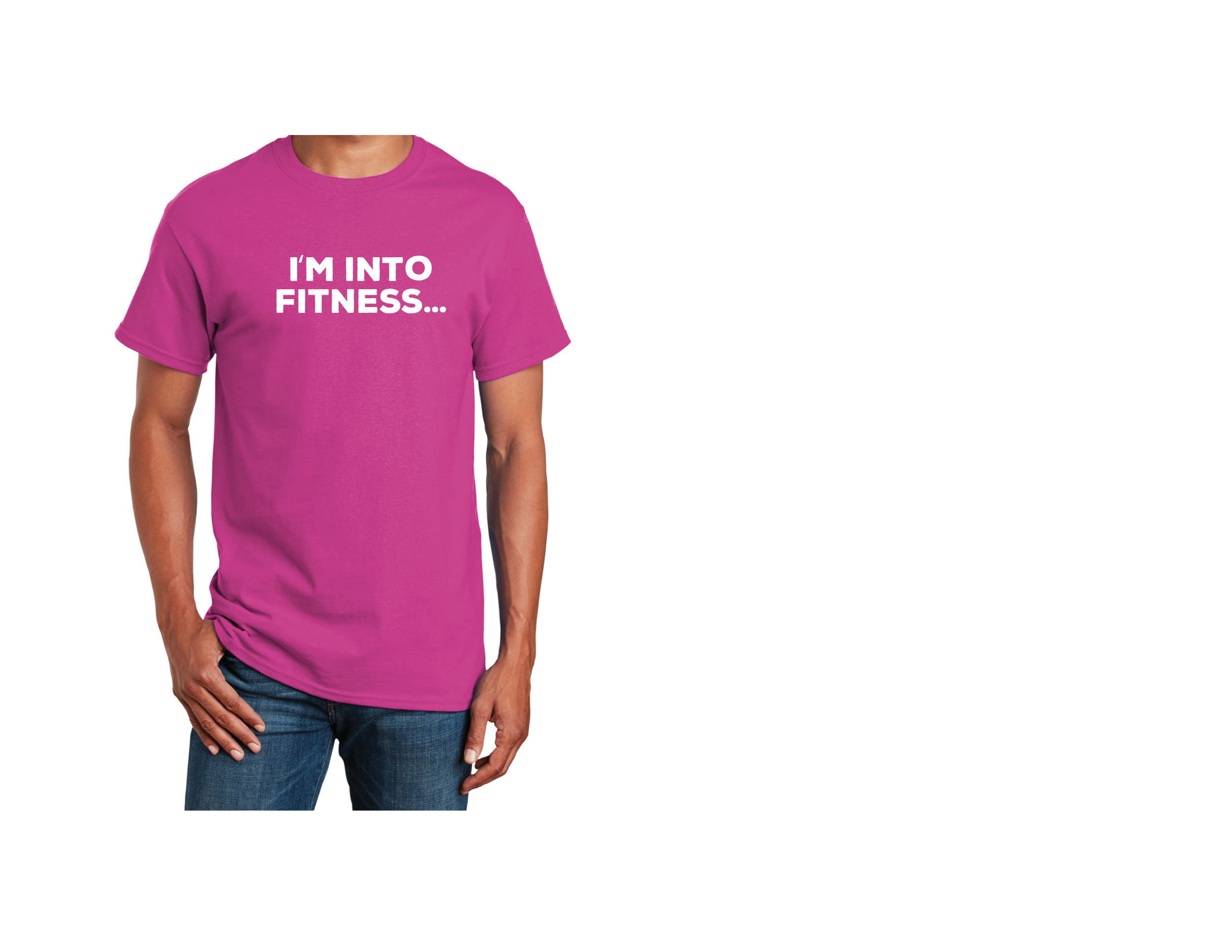 I'm Into Fitness T-Shirt Front Pink Color
