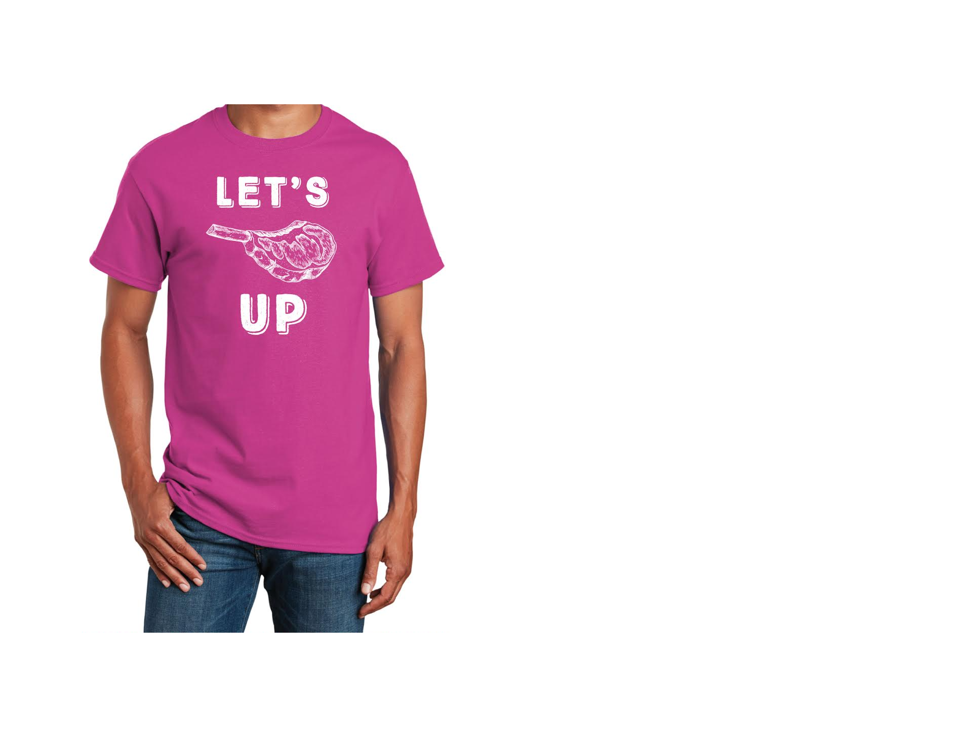 Let's Meat Up T-Shirt Front Pink