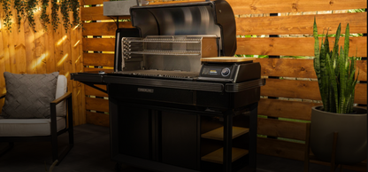 Traeger Timberline XL WiFi Pellet Grill Lifestyle Opened Inside the Terrace