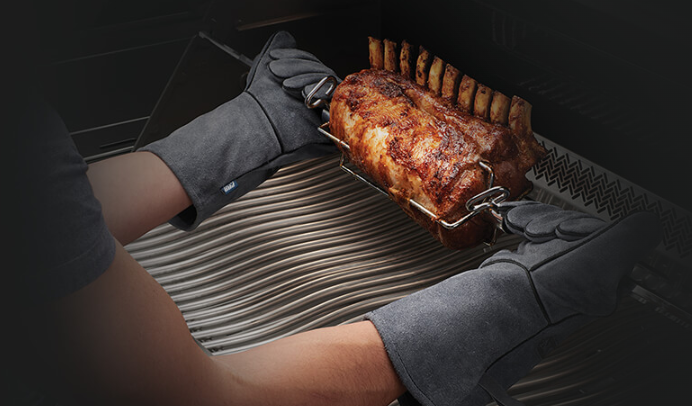 Napoleon Genuine Leather BBQ Gloves Grilling Whole Steak