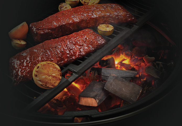 Napoleon Brandy Barrel Chunks Flamed with Steak on Top