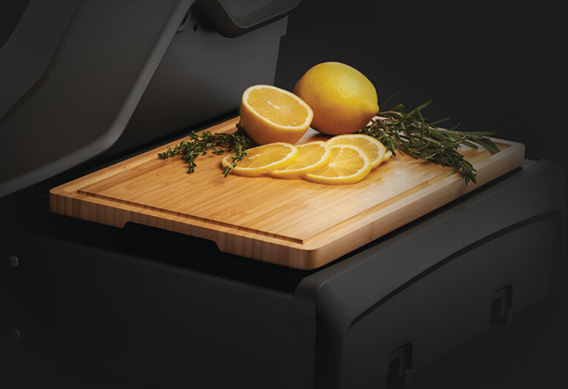 Napoleon Bamboo Cutting Board on the Grill with Lemon on Top