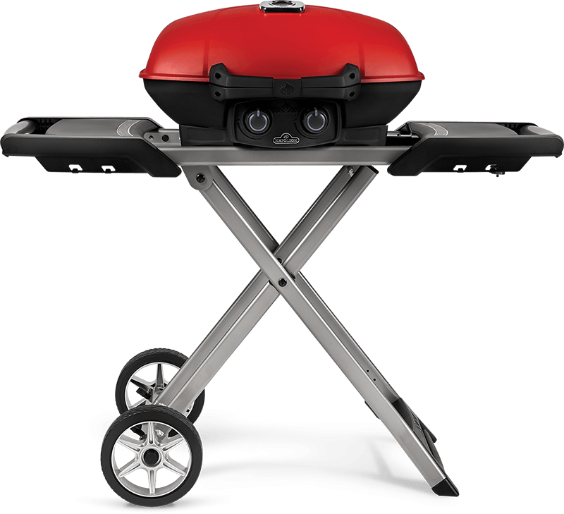 Napoleon TravelQ 285X  with Scissor Cart and Griddle Red