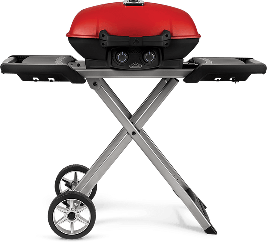 Napoleon TravelQ 285X  with Scissor Cart and Griddle Red