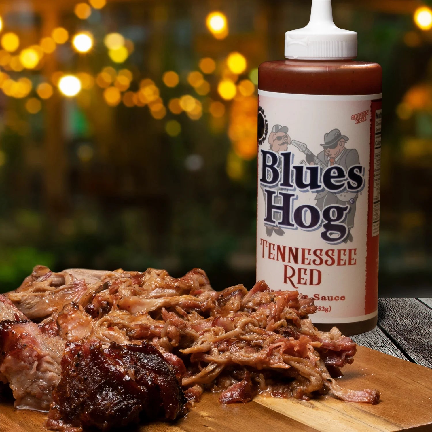 Blues Hog Tennessee Red BBQ Sauce Backyard with Juicy Steaks
