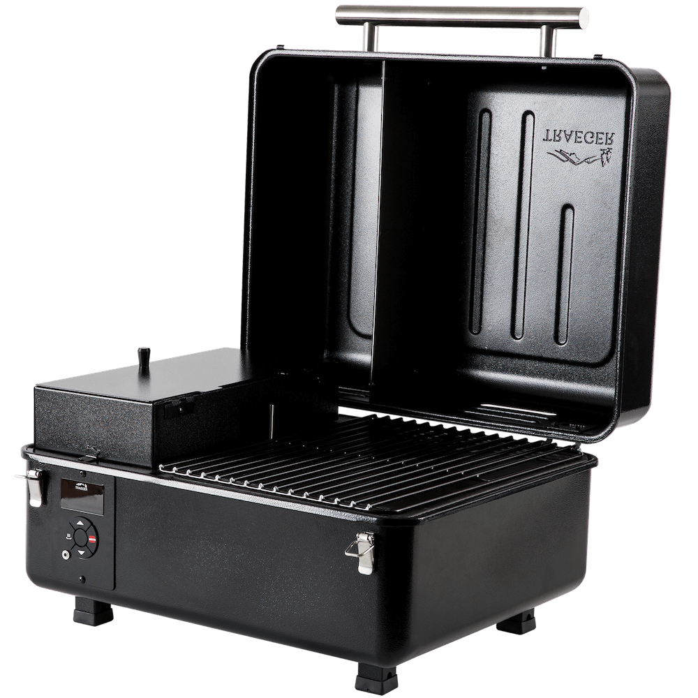 Traeger Ranger Portable Pellet Grill Hood Open