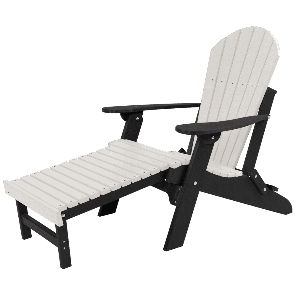 Kanyon Living Weather Brown Folding Adirondack Chair with Pullout Ottoman - K111