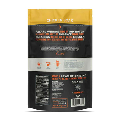 Kosmos Q Chicken Soak-Brine mixing instruction and nutrition facts