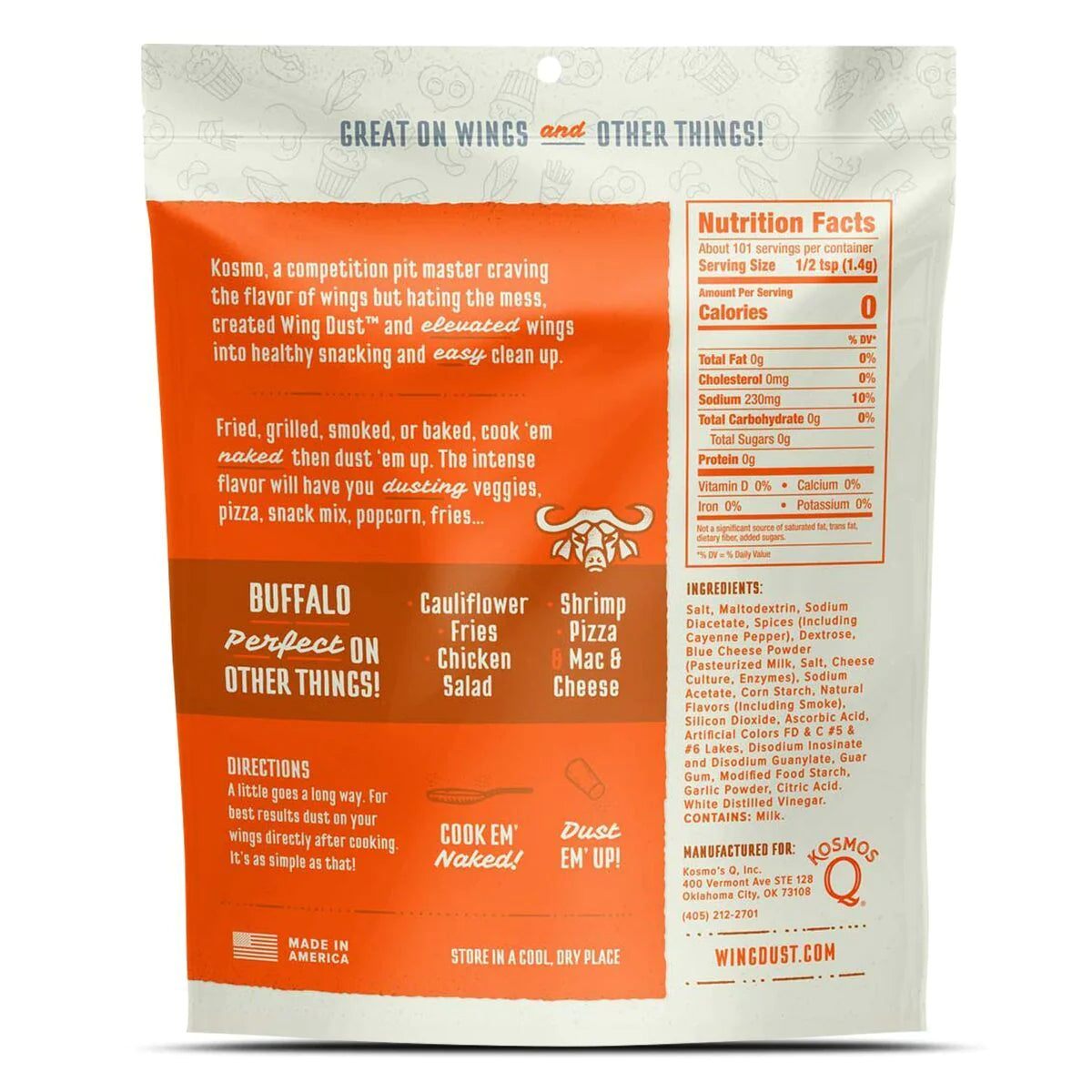 Kosmos Q Buffalo Wing Seasoning nutrition facts and ingredients