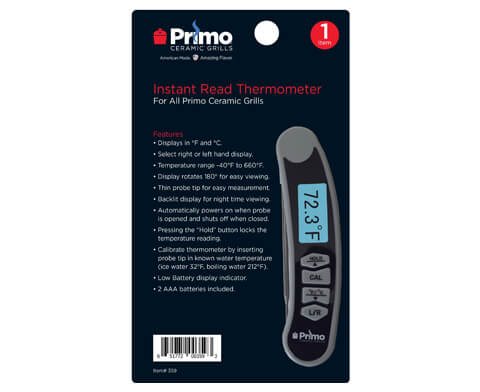 Primo Grills Instant Read Thermometer Instructions and Features
