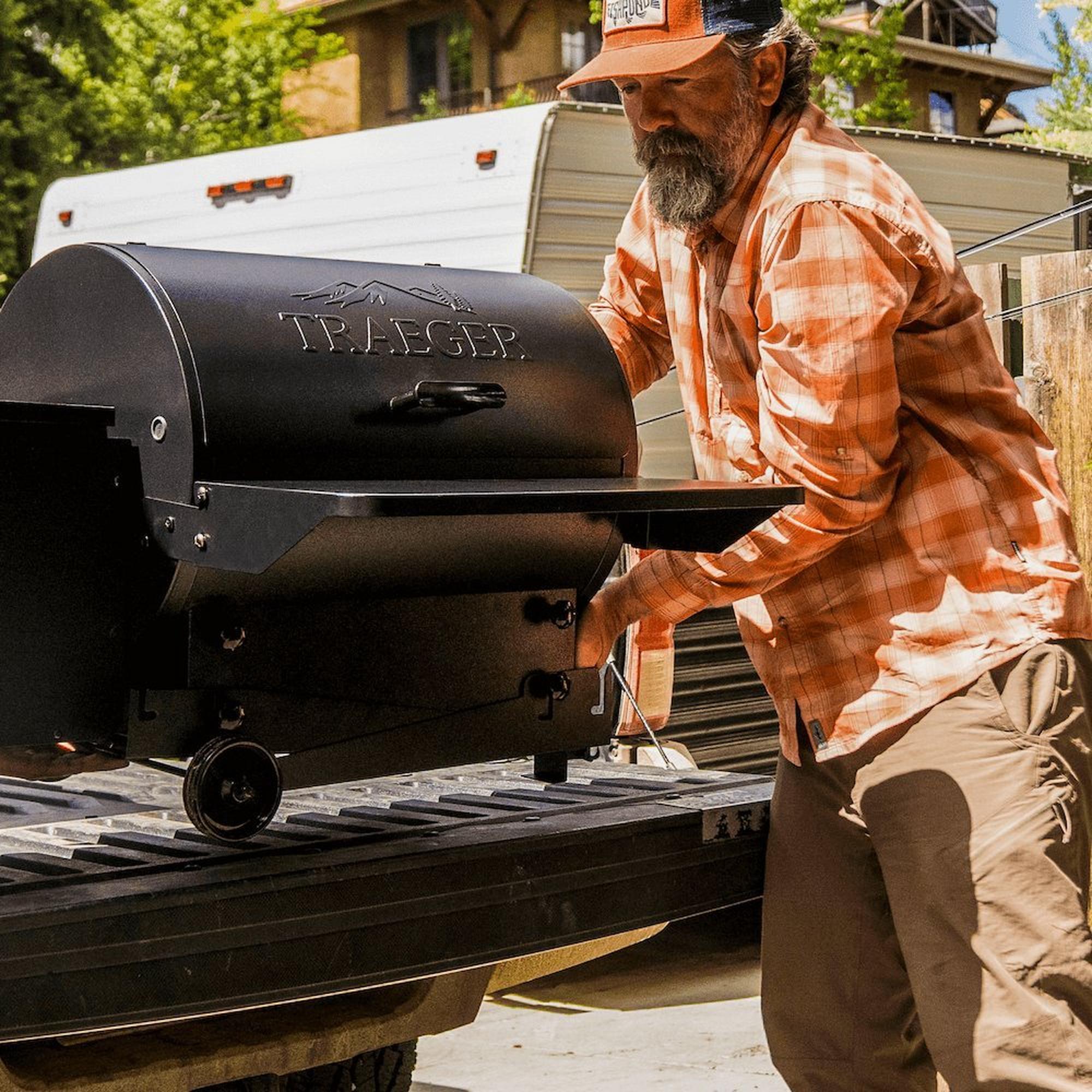 Traeger Folding Front Shelf- Tailgater/Bronson Getting it on the Vehicle