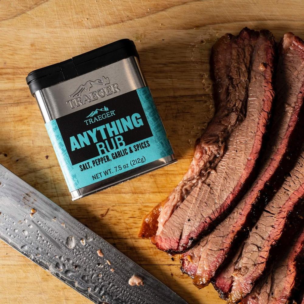 Traeger Anything Rub Lifestyle with Steak and Knife