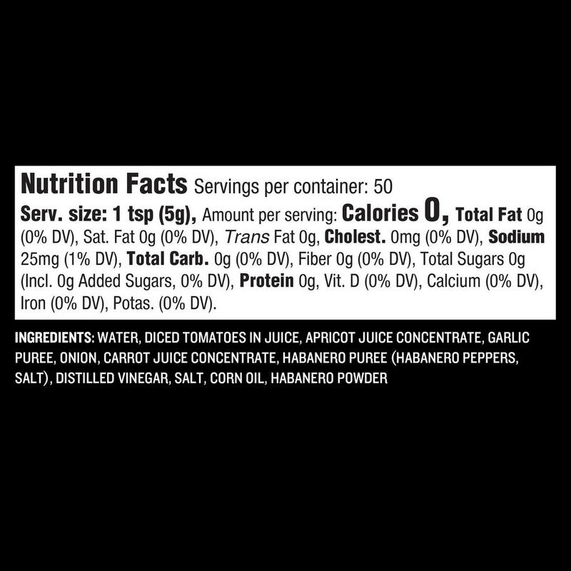 Traeger Apricot and Habanero Hot Sauce Nutrition Facts