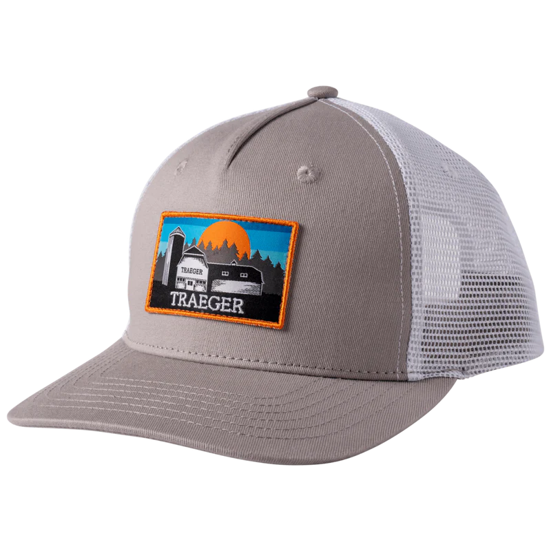 Traeger Barn Curved Brim Trucker Hat Side View