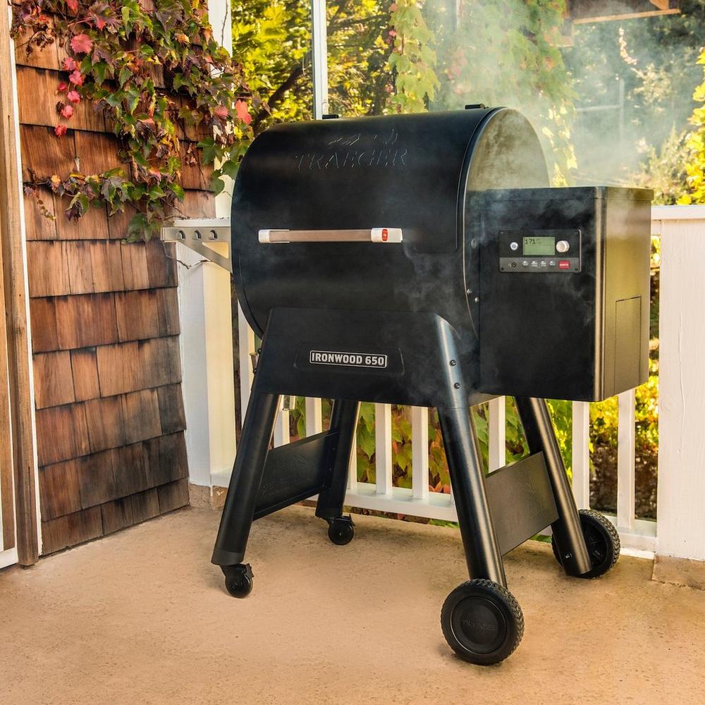 Traeger Ironwood 650 Pellet Grill Smoked Outside
