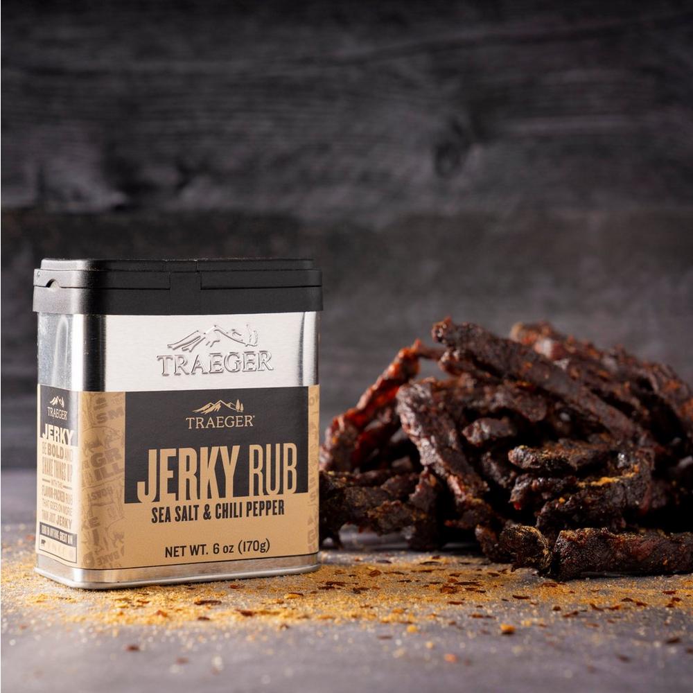 Traeger Jerky Rub Lifestyle on the Table 