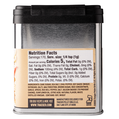 Traeger Jerky Rub Nutrition Facts