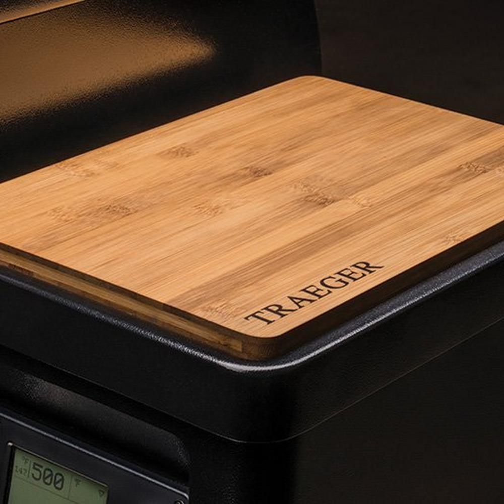 Traeger Magnetic Bamboo Cutting Board on the Grill Close Up