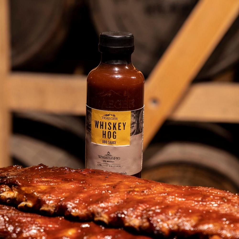 Traeger WhistlePig Whiskey Hog BBQ Sauce Lifestyle Beside the Steak