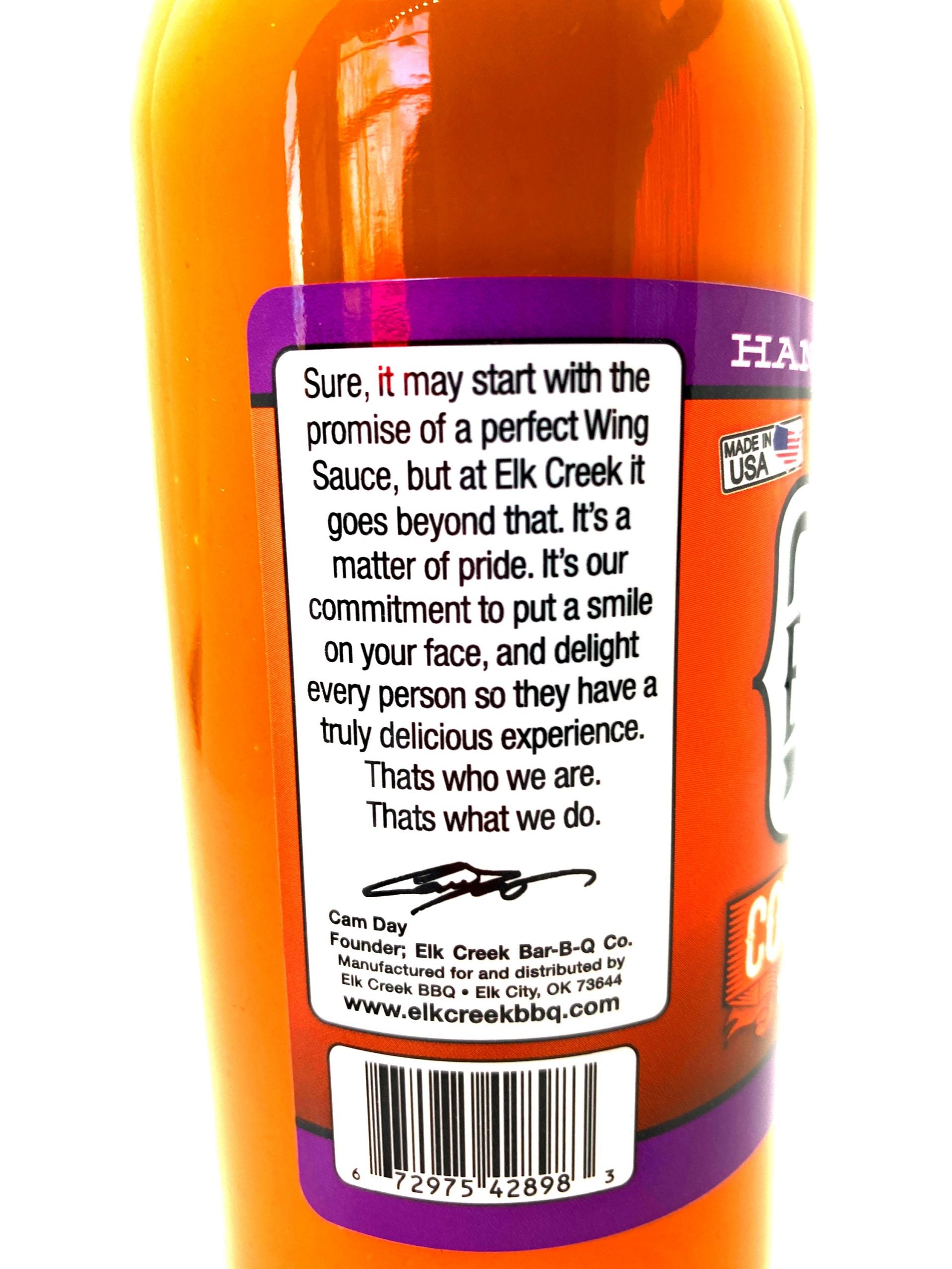Elk Creek Country Wing Original Sauce Right Side Information